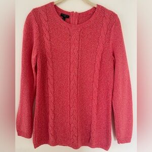 Talbots Women's Pink Cable Knit Sweater